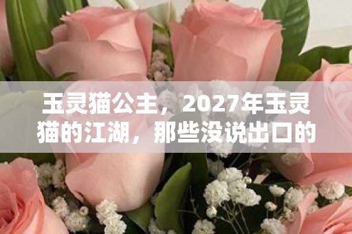 玉灵猫公主，2027年玉灵猫的江湖，那些没说出口的别走，让我鼻子一酸