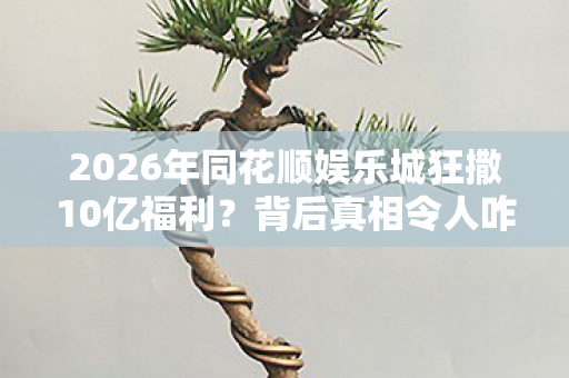 2026年同花顺娱乐城狂撒10亿福利?背后真相令人咋舌! 2026年同花顺娱乐城狂撒10亿福利?背后真相令人咋舌!