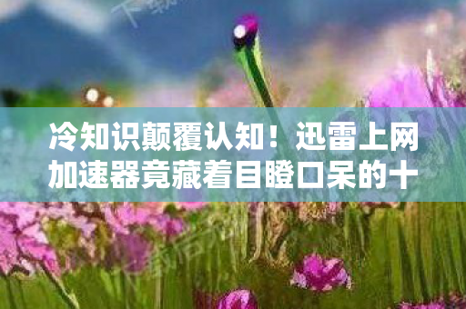 冷知识颠覆认知!迅雷上网加速器竟藏着目瞪口呆的十年大误会 冷知识颠覆认知!迅雷上网加速器竟藏着目瞪口呆的十年大误会