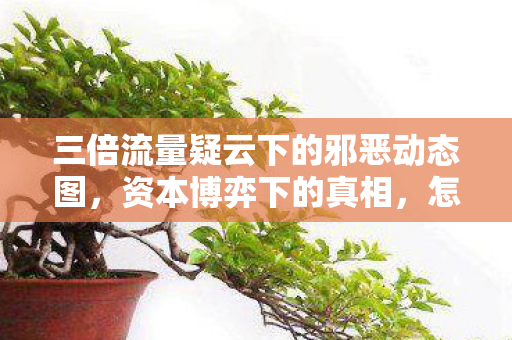 三倍流量疑云下的邪恶动态图,资本博弈下的真相,怎不让人心寒? 三倍流量疑云下的邪恶动态图,资本博弈下的真相,怎不让人心寒?