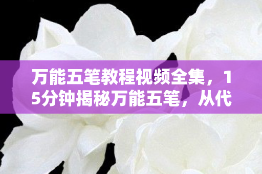 万能五笔教程视频全集,15分钟揭秘万能五笔,从代码到国民输入法的30年沉浮泪目史 万能五笔教程视频全集,15分钟揭秘万能五笔,从代码到国民输入法的30年沉浮泪目史