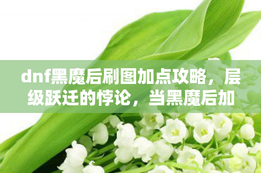 dnf黑魔后刷图加点攻略,层级跃迁的悖论,当黑魔后加点成为灵魂震颤的自由宣言 dnf黑魔后刷图加点攻略,层级跃迁的悖论,当黑魔后加点成为灵魂震颤的自由宣言