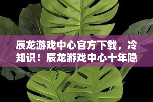 辰龙游戏中心官方下载,冷知识!辰龙游戏中心十年隐藏设定颠覆认知,玩家目瞪口呆! 辰龙游戏中心官方下载,冷知识!辰龙游戏中心十年隐藏设定颠覆认知,玩家目瞪口呆!
