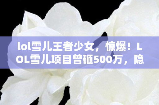 lol雪儿王者少女,惊爆!LOL雪儿项目曾砸500万,隐情曝光让人吓一跳! lol雪儿王者少女,惊爆!LOL雪儿项目曾砸500万,隐情曝光让人吓一跳!