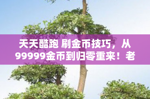 天天酷跑 刷金币技巧,从99999金币到归零重来!老玩家亲述,天天酷跑的金币狂想曲 天天酷跑 刷金币技巧,从99999金币到归零重来!老玩家亲述,天天酷跑的金币狂想曲