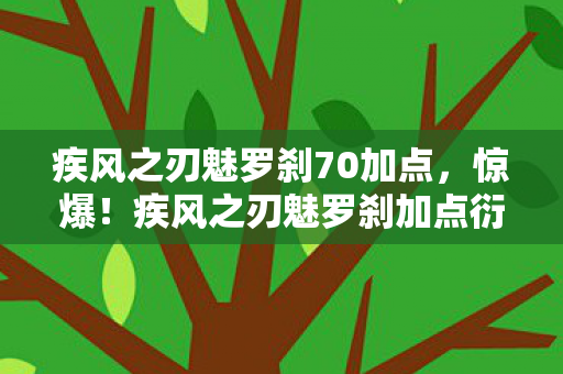疾风之刃魅罗刹70加点,惊爆!疾风之刃魅罗刹加点衍生数破圈,败家玩家意想不到的疯狂周边之旅 疾风之刃魅罗刹70加点,惊爆!疾风之刃魅罗刹加点衍生数破圈,败家玩家意想不到的疯狂周边之旅