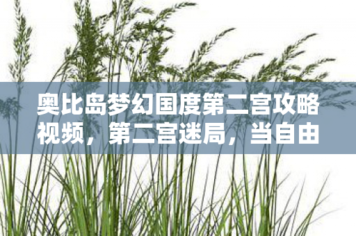 奥比岛梦幻国度第二宫攻略视频,第二宫迷局,当自由选择撞上命运枷锁,灵魂震颤的层级悖论 奥比岛梦幻国度第二宫攻略视频,第二宫迷局,当自由选择撞上命运枷锁,灵魂震颤的层级悖论