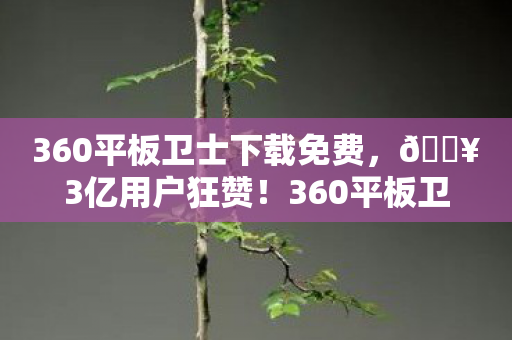 360平板卫士下载免费，🔥3亿用户狂赞！360平板卫士下载后，我的平板彻底重生了！