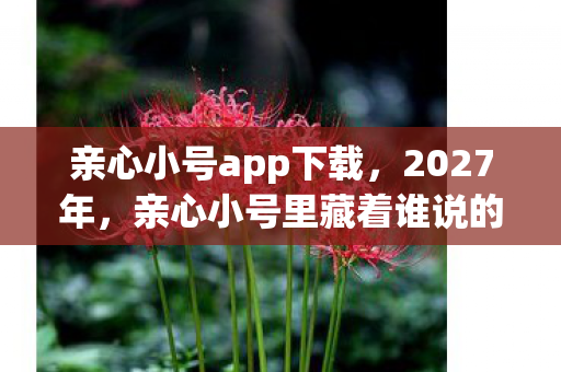 亲心小号app下载,2027年,亲心小号里藏着谁说的别走,回忆翻涌鼻子一酸 亲心小号app下载,2027年,亲心小号里藏着谁说的别走,回忆翻涌鼻子一酸