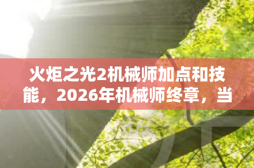 火炬之光2机械师加点和技能，2026年机械师终章，当齿轮停转时，谁在对话框里鼻子一酸说别走？