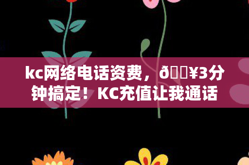 kc网络电话资费，🔥3分钟搞定！KC充值让我通话自由到飞起，爽感爆棚！