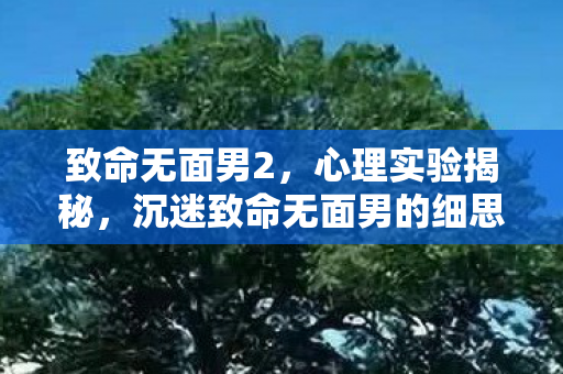 致命无面男2，心理实验揭秘，沉迷致命无面男的细思极恐自我麻醉之旅