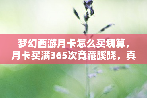 梦幻西游月卡怎么买划算，月卡买满365次竟藏蹊跷，真相揭晓后背发凉！