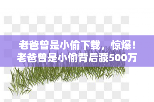 老爸曾是小偷下载,惊爆!老爸曾是小偷背后藏500万隐情,结局让人吓一跳! 老爸曾是小偷下载,惊爆!老爸曾是小偷背后藏500万隐情,结局让人吓一跳!