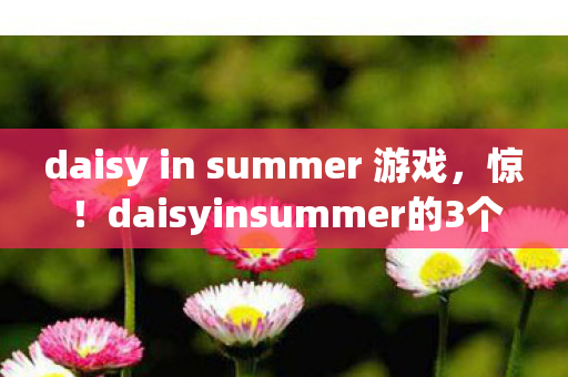 daisy in summer 游戏,惊!daisyinsummer的3个夏日秘事,竟藏着这般惊喜反转? daisy in summer 游戏,惊!daisyinsummer的3个夏日秘事,竟藏着这般惊喜反转?