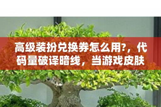 高级装扮兑换券怎么用?,代码量破译暗线,当游戏皮肤成为社恐的头皮发麻社交货币 高级装扮兑换券怎么用?,代码量破译暗线,当游戏皮肤成为社恐的头皮发麻社交货币