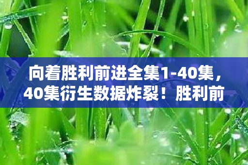 向着胜利前进全集1-40集,40集衍生数据炸裂!胜利前进破圈音乐综艺,跨界联动意想不到! 向着胜利前进全集1-40集,40集衍生数据炸裂!胜利前进破圈音乐综艺,跨界联动意想不到!