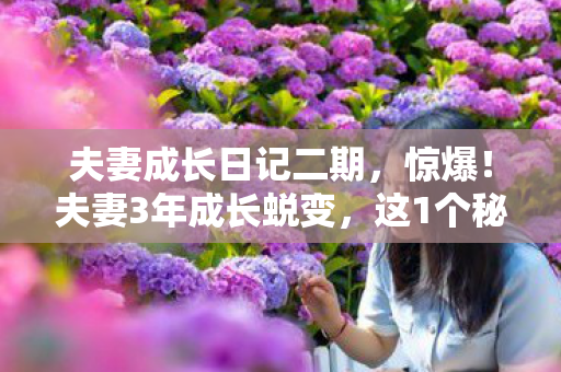 夫妻成长日记二期,惊爆!夫妻3年成长蜕变,这1个秘密竟让感情升温200%? 夫妻成长日记二期,惊爆!夫妻3年成长蜕变,这1个秘密竟让感情升温200%?