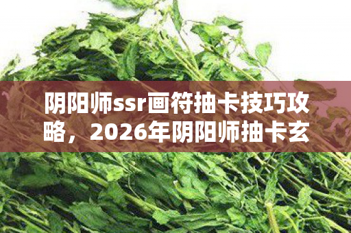 阴阳师ssr画符抽卡技巧攻略,2026年阴阳师抽卡玄学大公开!3次必出SSR的神秘数字密码? 阴阳师ssr画符抽卡技巧攻略,2026年阴阳师抽卡玄学大公开!3次必出SSR的神秘数字密码?