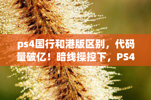 ps4国行和港版区别，代码量破亿！暗线操控下，PS4国行竟让玩家头皮发麻