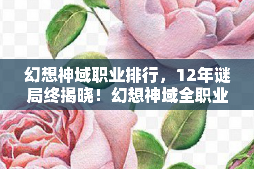 幻想神域职业排行,12年谜局终揭晓!幻想神域全职业消亡时间轴,泪目真相藏在这份死亡清单 幻想神域职业排行,12年谜局终揭晓!幻想神域全职业消亡时间轴,泪目真相藏在这份死亡清单