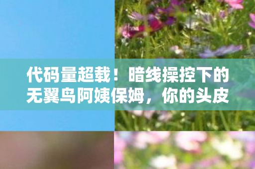 代码量超载！暗线操控下的无翼鸟阿姨保姆，你的头皮发麻了吗？