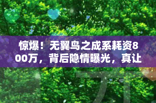惊爆!无翼鸟之成系耗资800万,背后隐情曝光,真让人吓一跳! 惊爆!无翼鸟之成系耗资800万,背后隐情曝光,真让人吓一跳!