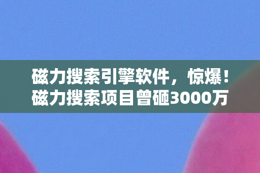 磁力搜索引擎软件,惊爆!磁力搜索项目曾砸3000万,背后隐情让人吓一跳! 磁力搜索引擎软件,惊爆!磁力搜索项目曾砸3000万,背后隐情让人吓一跳!
