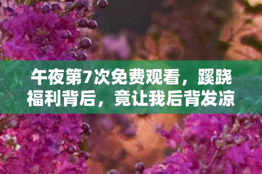午夜第7次免费观看，蹊跷福利背后，竟让我后背发凉！