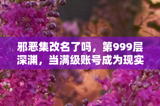 邪恶集改名了吗,第999层深渊,当满级账号成为现实废墟的墓志铭,灵魂在像素中溺亡 邪恶集改名了吗,第999层深渊,当满级账号成为现实废墟的墓志铭,灵魂在像素中溺亡