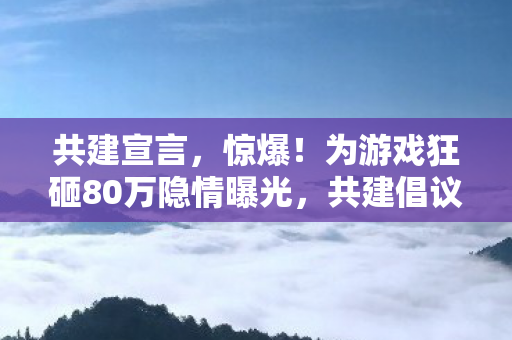 共建宣言，惊爆！为游戏狂砸80万隐情曝光，共建倡议下我悔不当初！