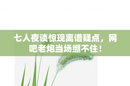 七人夜谈惊现离谱疑点,网吧老炮当场绷不住! 七人夜谈惊现离谱疑点,网吧老炮当场绷不住!