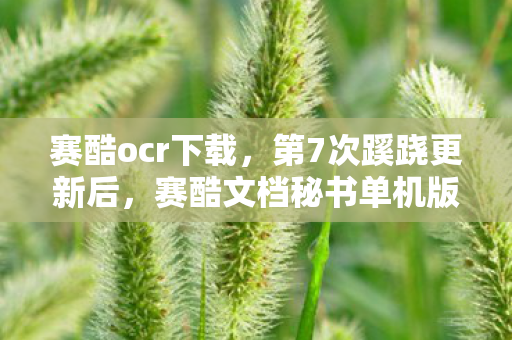 赛酷ocr下载，第7次蹊跷更新后，赛酷文档秘书单机版让我后背发凉的真相