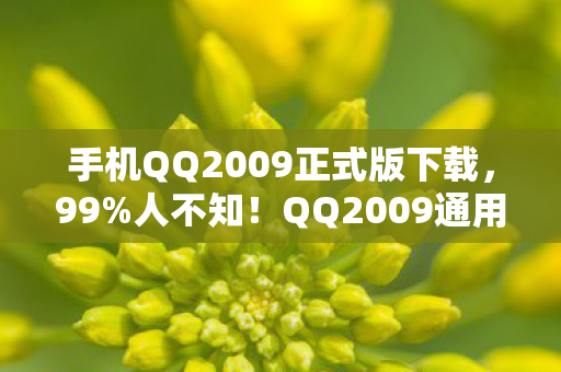手机QQ2009正式版下载,99%人不知!QQ2009通用版隐藏数值竟藏着这些惊天秘密 手机QQ2009正式版下载,99%人不知!QQ2009通用版隐藏数值竟藏着这些惊天秘密
