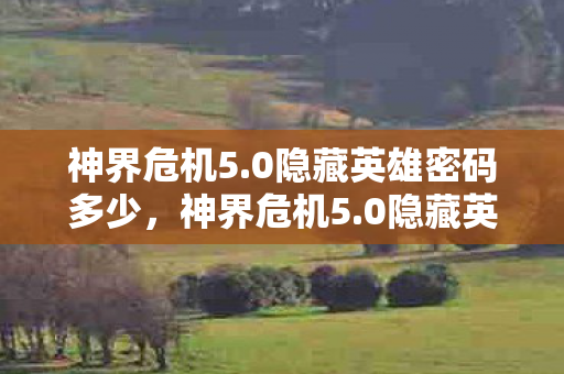 神界危机5.0隐藏英雄密码多少,神界危机5.0隐藏英雄大揭秘!3大猫腻坑到你上头又上火 神界危机5.0隐藏英雄密码多少,神界危机5.0隐藏英雄大揭秘!3大猫腻坑到你上头又上火