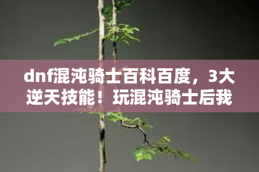dnf混沌骑士百科百度,3大逆天技能!玩混沌骑士后我彻底爽到飞起,这职业太顶了! dnf混沌骑士百科百度,3大逆天技能!玩混沌骑士后我彻底爽到飞起,这职业太顶了!