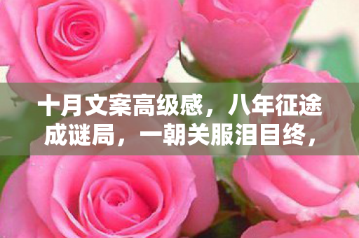 十月文案高级感,八年征途成谜局,一朝关服泪目终,时光长河终断流 十月文案高级感,八年征途成谜局,一朝关服泪目终,时光长河终断流